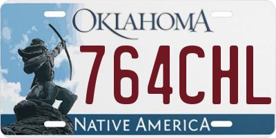 OK license plate 764CHL