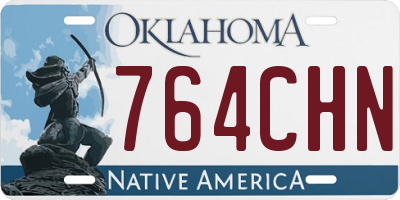 OK license plate 764CHN