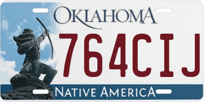 OK license plate 764CIJ