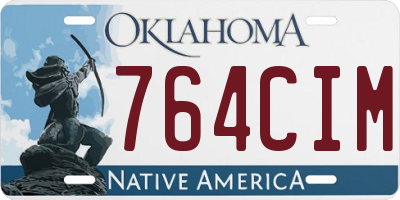 OK license plate 764CIM
