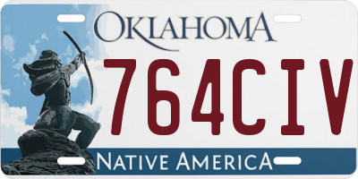 OK license plate 764CIV