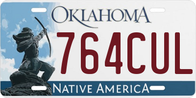 OK license plate 764CUL