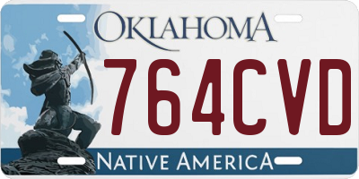 OK license plate 764CVD