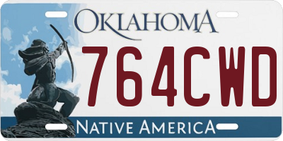 OK license plate 764CWD