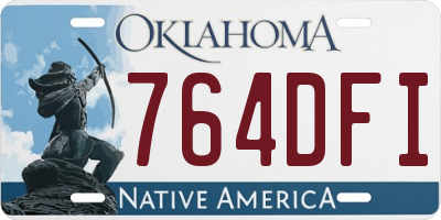 OK license plate 764DFI