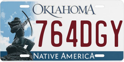 OK license plate 764DGY
