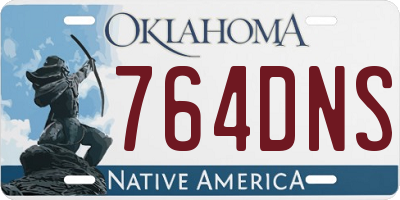 OK license plate 764DNS