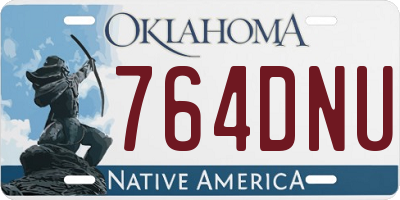 OK license plate 764DNU