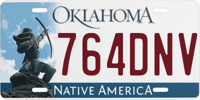 OK license plate 764DNV