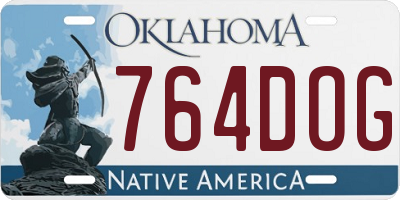 OK license plate 764DOG