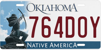 OK license plate 764DOY
