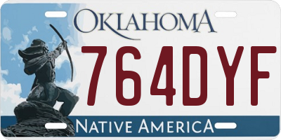 OK license plate 764DYF