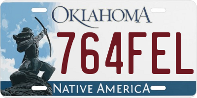 OK license plate 764FEL