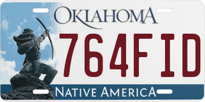 OK license plate 764FID