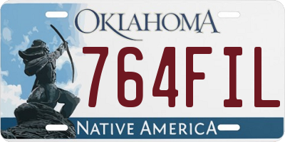 OK license plate 764FIL