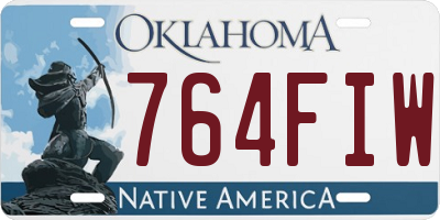 OK license plate 764FIW