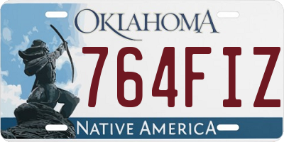 OK license plate 764FIZ