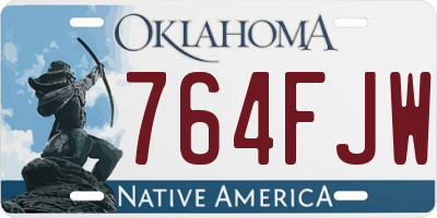 OK license plate 764FJW
