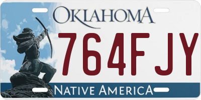OK license plate 764FJY