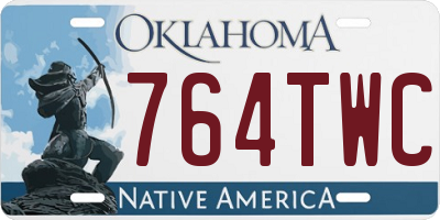 OK license plate 764TWC
