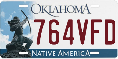OK license plate 764VFD