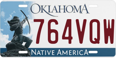 OK license plate 764VQW