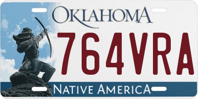 OK license plate 764VRA