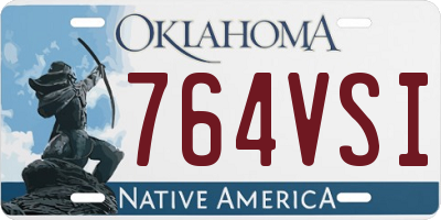 OK license plate 764VSI