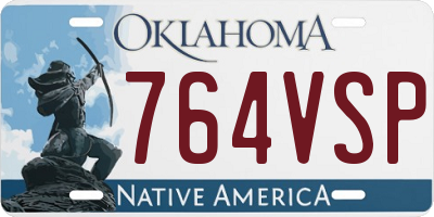 OK license plate 764VSP