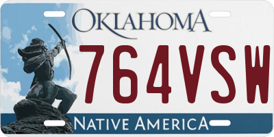 OK license plate 764VSW