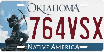 OK license plate 764VSX