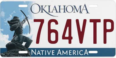 OK license plate 764VTP
