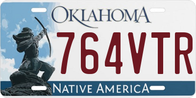 OK license plate 764VTR