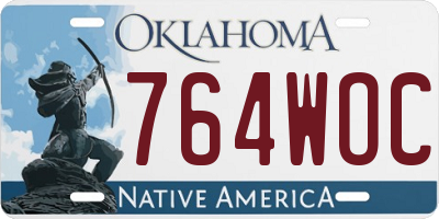 OK license plate 764WOC