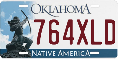 OK license plate 764XLD