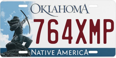 OK license plate 764XMP
