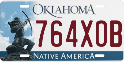 OK license plate 764XOB