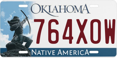 OK license plate 764XOW