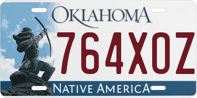 OK license plate 764XOZ