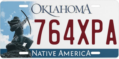 OK license plate 764XPA