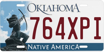 OK license plate 764XPI