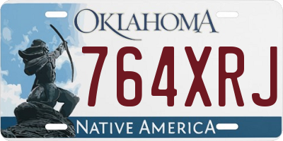 OK license plate 764XRJ