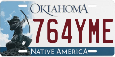 OK license plate 764YME