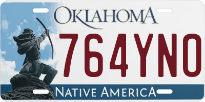 OK license plate 764YNO