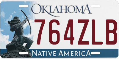 OK license plate 764ZLB