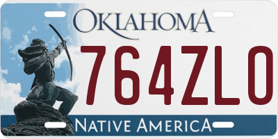 OK license plate 764ZLO