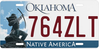 OK license plate 764ZLT