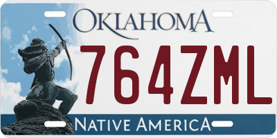 OK license plate 764ZML