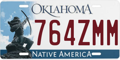 OK license plate 764ZMM