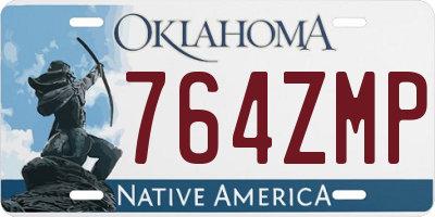 OK license plate 764ZMP
